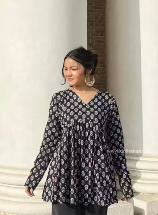 Beautiful Black Floral Printed Top
