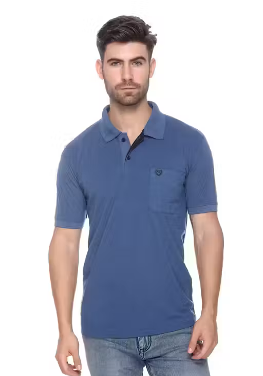 Navy Elegant Men's Polo