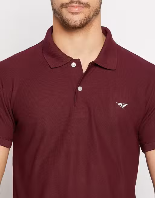 Cotton Half Sleeves Solid Polo T-shirt