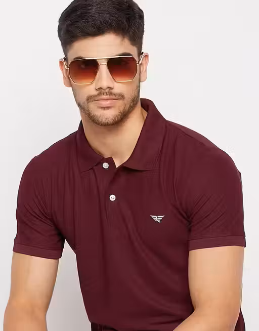 Cotton Half Sleeves Solid Polo T-shirt