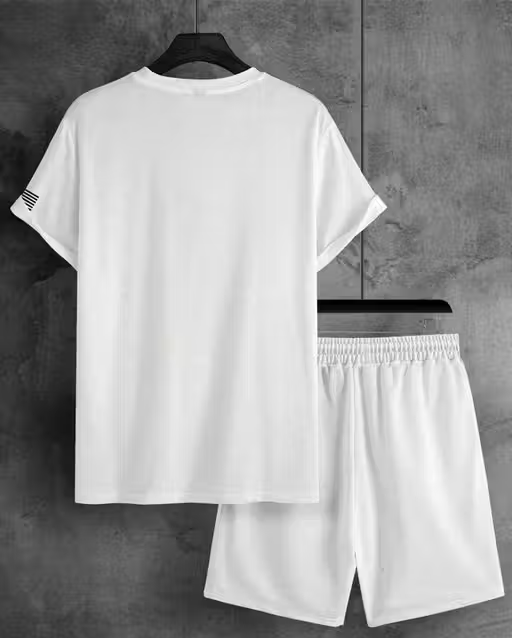 Elegant Cotton White Boxer Co-ords Mens