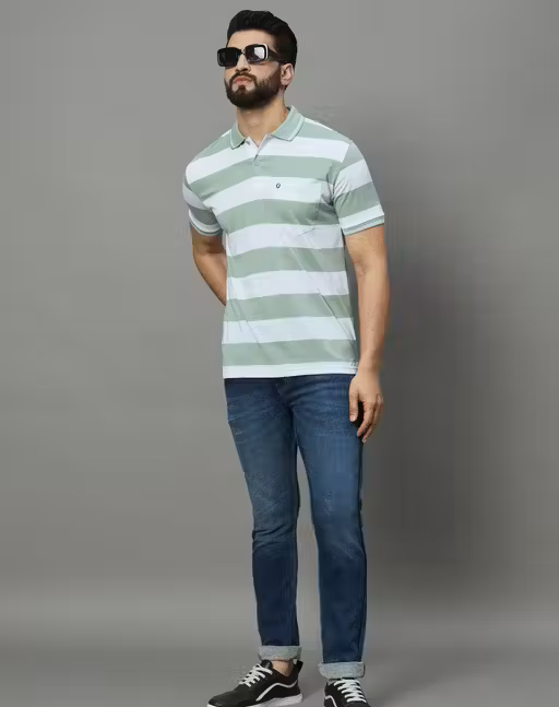 Premium Striped Elegant Men's Polo
