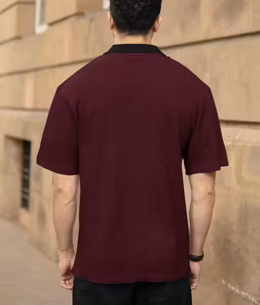 Classic Luxe Maroon Zipper Men's Polo