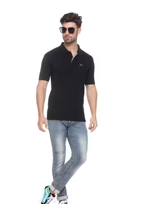 Black Elegant Men's Polo