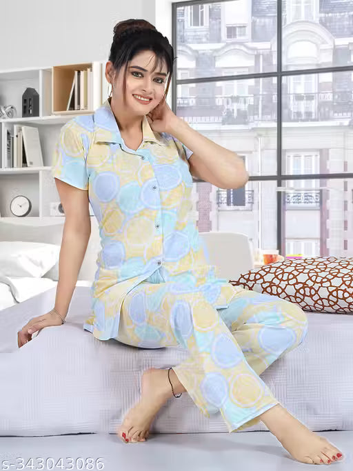 Printed Women's Co-ord Set Nightwear