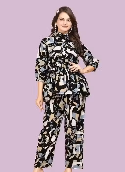 Elegant Comfy Printed Womens Co-ord Set