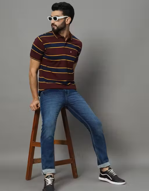 Premium Striped Elegant Men's Polo