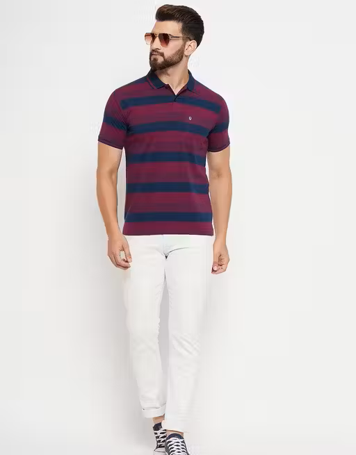 Striped Elegant Men's Polo