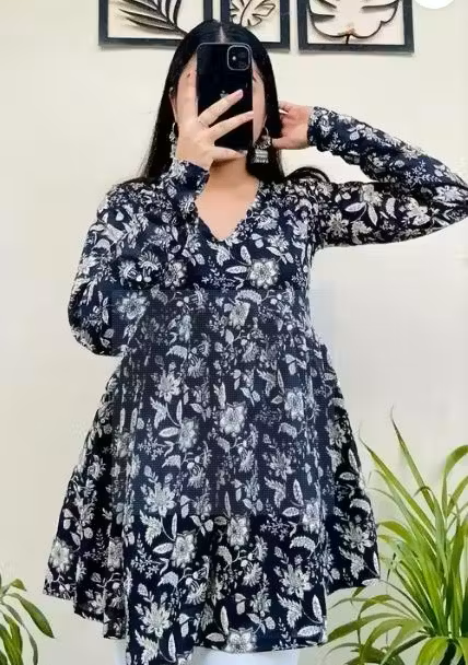 Beautiful Black Floral Printed Top