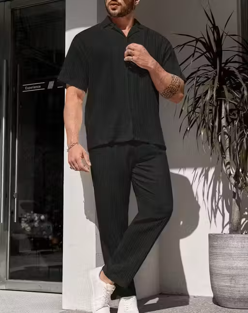 Premium Black Mens Co-ord Set