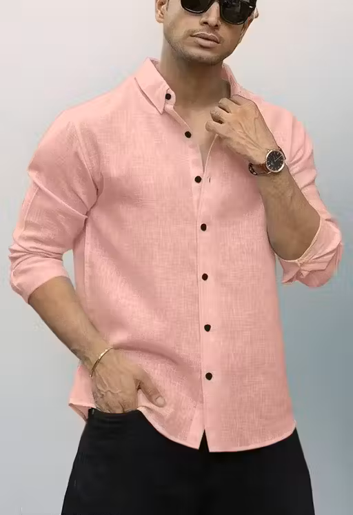 Cotton Linen Coffee Party Wear Shirt