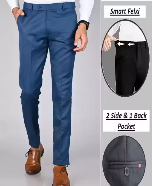 Royal Blue Men's Formal Trousers