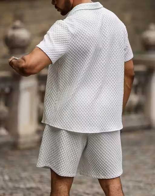 Premium Boxer White Mens Co-ord Set