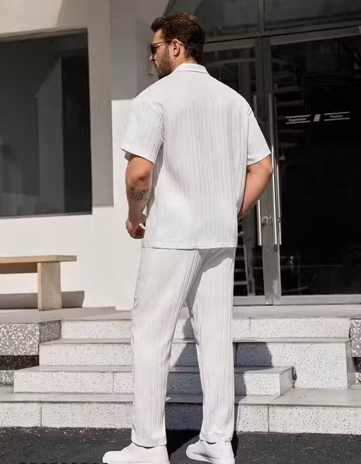 Premium White Mens Co-ord Set