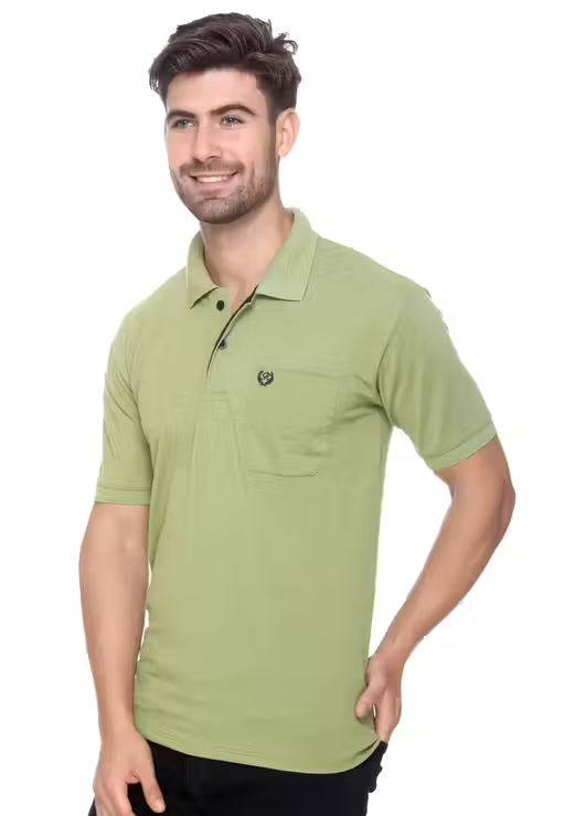 Olive green Elegant Men's Polo