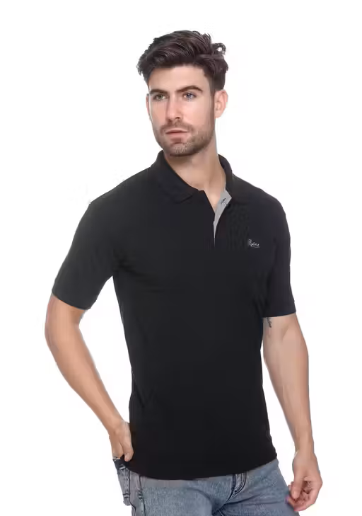 Black Elegant Men's Polo