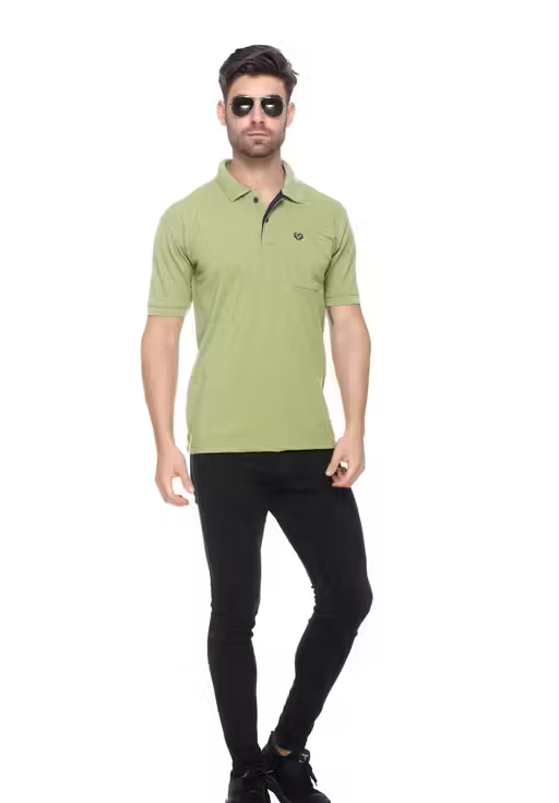 Olive green Elegant Men's Polo