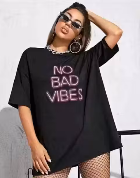 Typography Oversized Women's T-Shirt