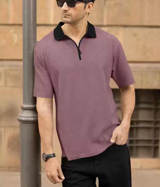 Classic Luxe Lavender Zipper Men's Polo