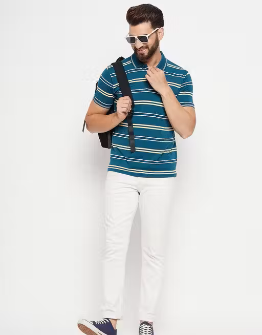 Striped Elegant Men's Polo