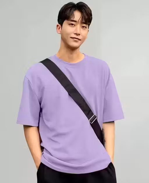 Solid Lavender Plain T-Shirt