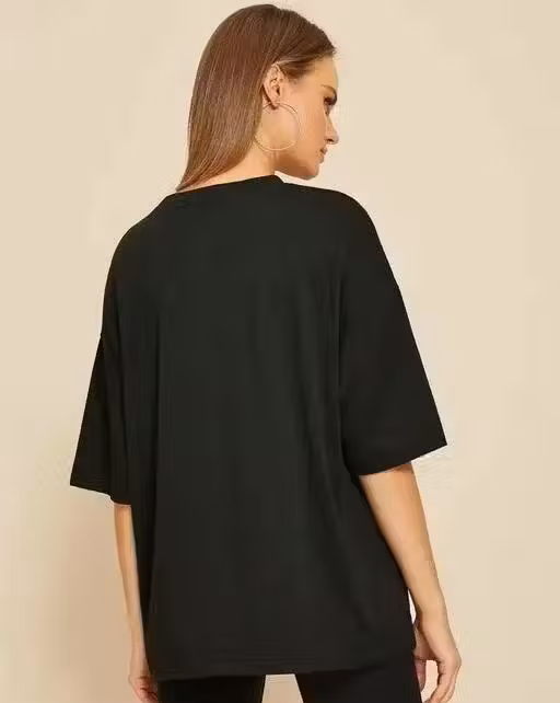 Trendy Women's Oversized Black T shirt