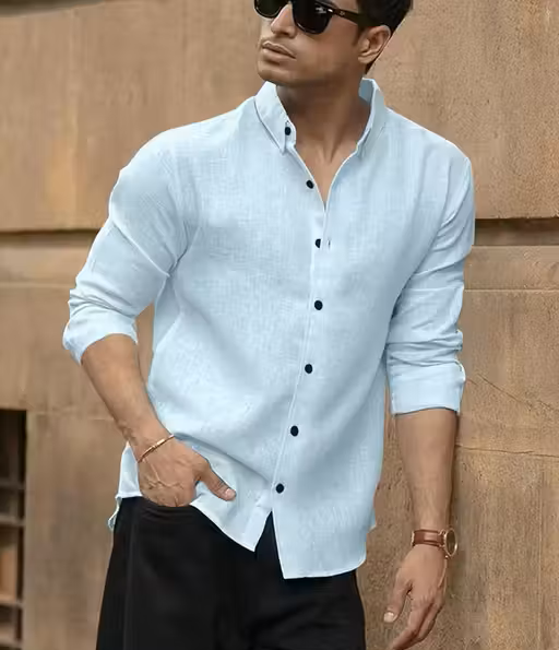 Cotton Linen Coffee Party Wear Shirt