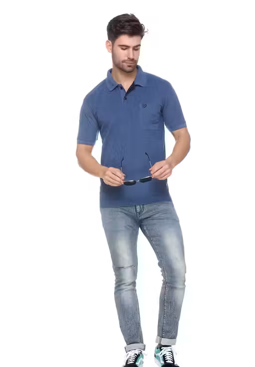 Navy Elegant Men's Polo