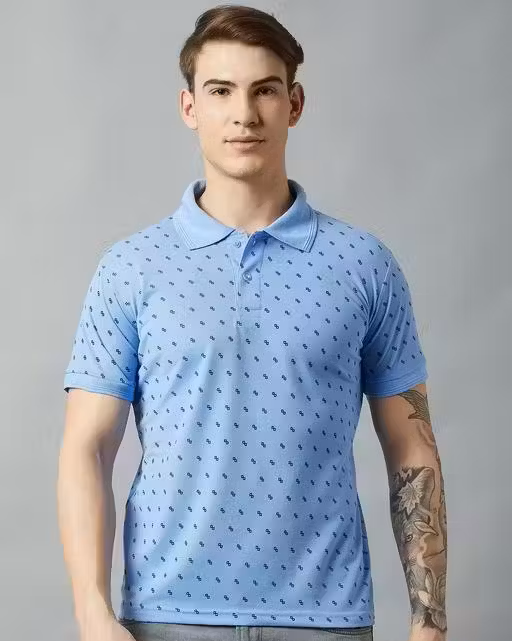 Luxe Sky Blue Premium Men's Polo