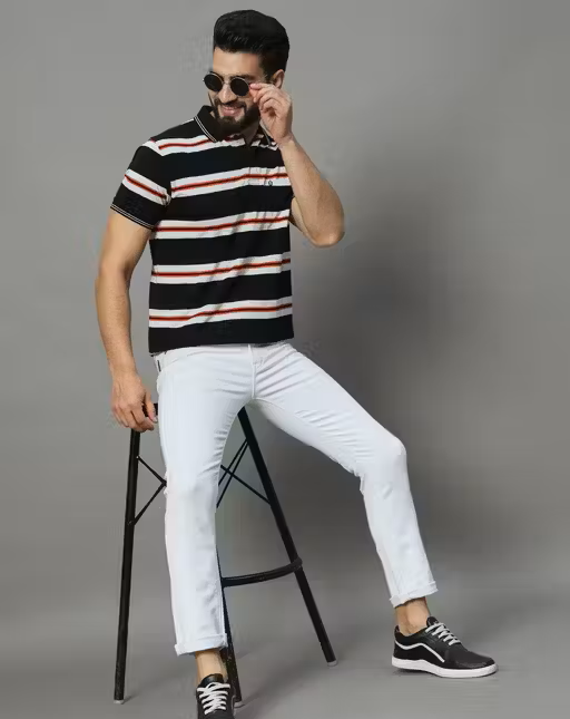 Premium Striped Elegant Men's Polo