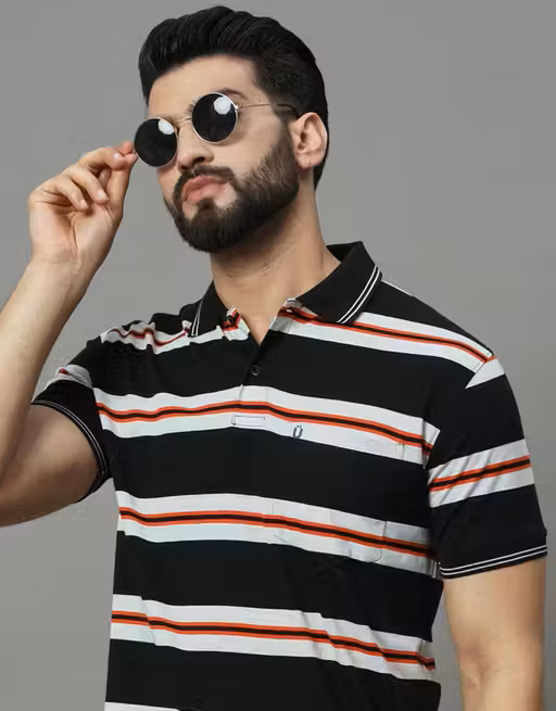 Premium Striped Elegant Men's Polo