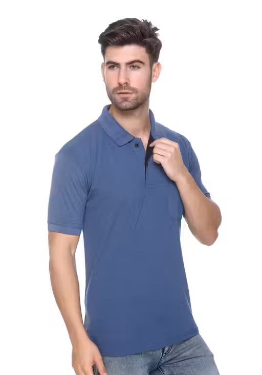 Navy Elegant Men's Polo