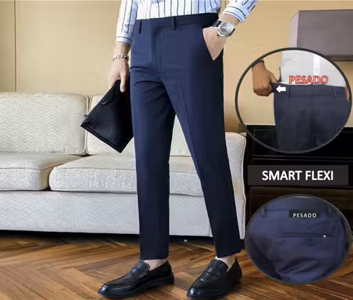 Navy Blue Men's Formal Trousers
