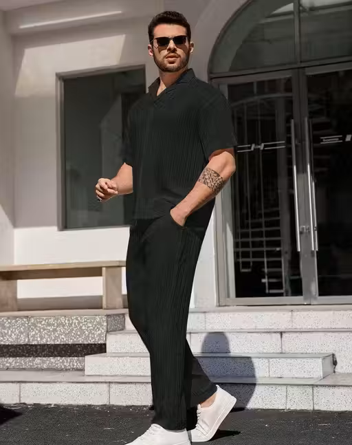 Premium Black Mens Co-ord Set