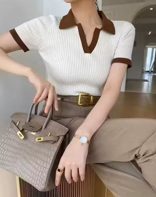 Lycra Short Sleeves White Top