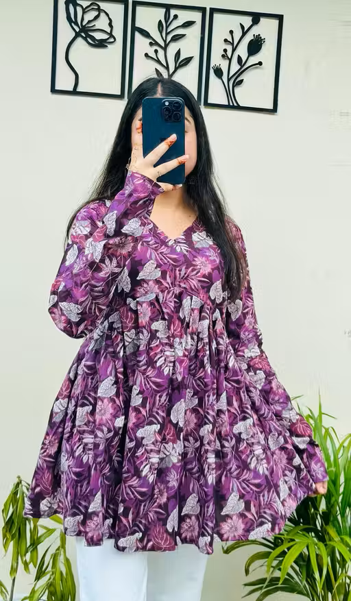 Beautiful Purple Floral Printed Top