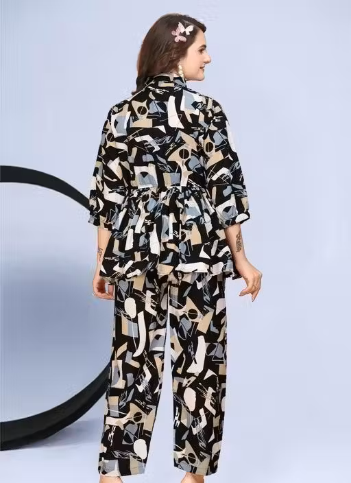 Elegant Comfy Printed Womens Co-ord Set