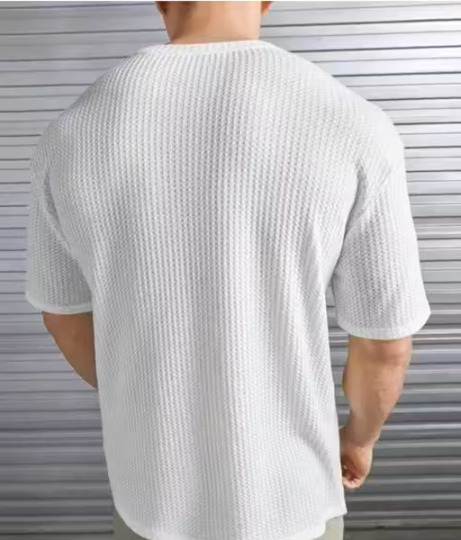 Luxe Popcorn White Plain T-Shirt Men