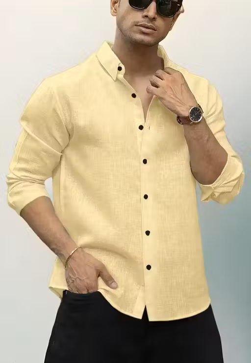 Cotton Linen Coffee Party Wear Shirt