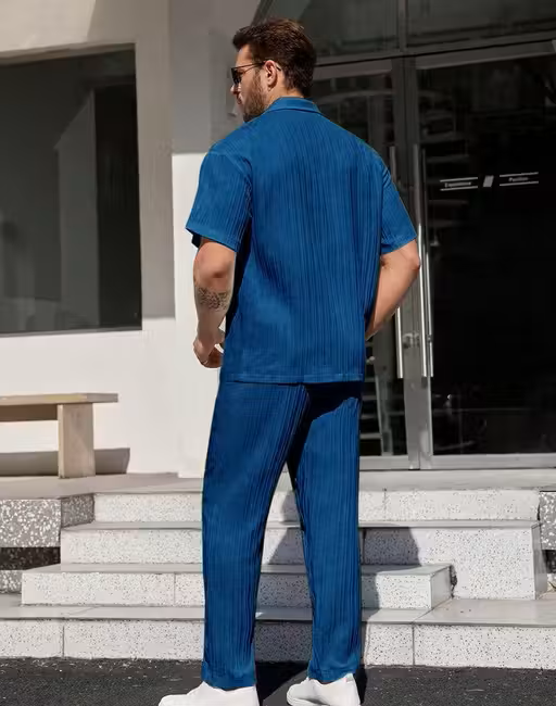 Premium Navy Mens Co-ord Set