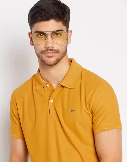 Cotton Half Sleeves Solid Polo T-shirt