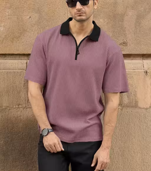Classic Luxe Lavender Zipper Men's Polo