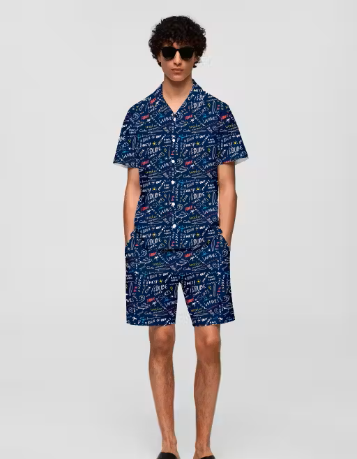 Luxe Printed Boxer Co-ords Mens
